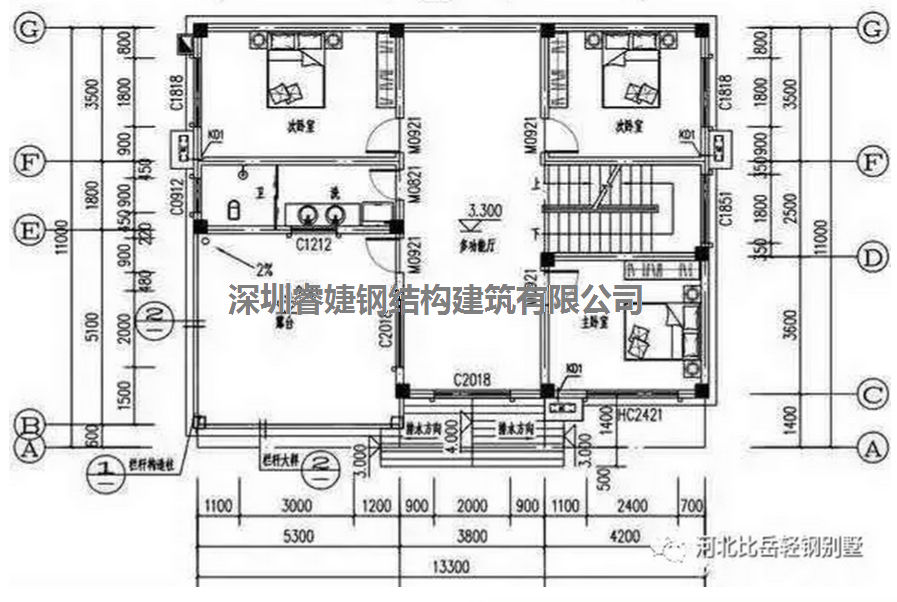 農(nóng)村自建別墅兩層13.3米X11米,帶平面設計圖,拿走不謝(圖3) 農(nóng)村自建別墅兩層13.3米X11米,帶平面設計圖,拿走不謝(圖3)