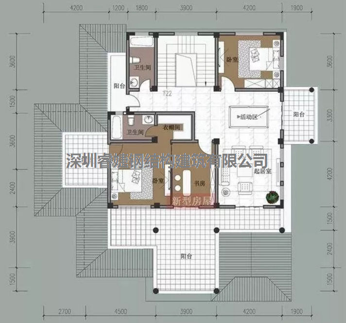 五套鄉(xiāng)間別墅小戶型，2層5臥室?guī)к噹?，超級?jīng)濟(jì)實(shí)惠（帶設(shè)計(jì)圖）(圖6)