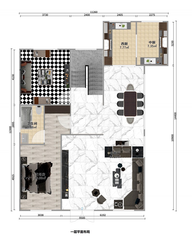 三層中式風(fēng)格輕鋼別墅戶(hù)型+建房配置表【版權(quán)戶(hù)型】(圖2)