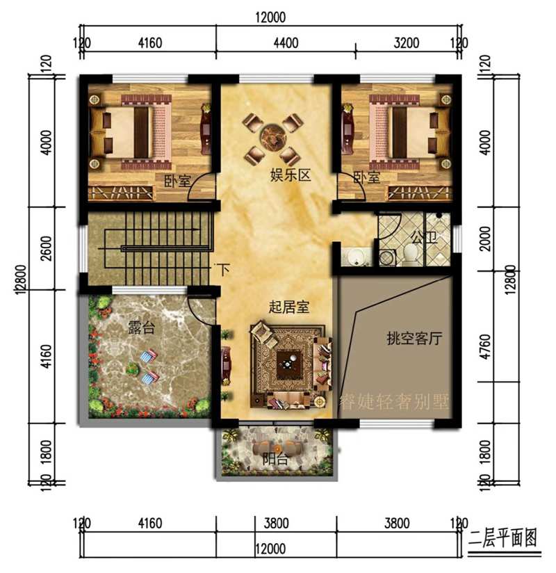非?；鸬暮啔W風格二層小別墅(圖6)