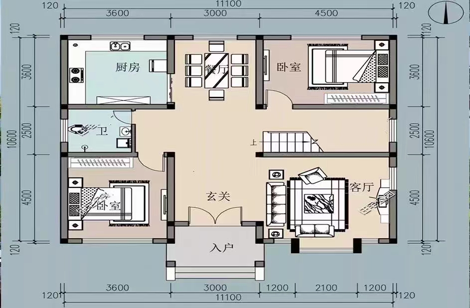 2套占地120平二層輕鋼別墅，外觀大方布局合理，30多萬就能建！(圖2)