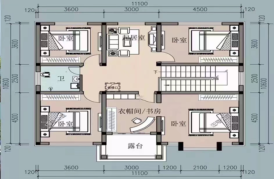 2套占地120平二層輕鋼別墅，外觀大方布局合理，30多萬就能建！(圖3)